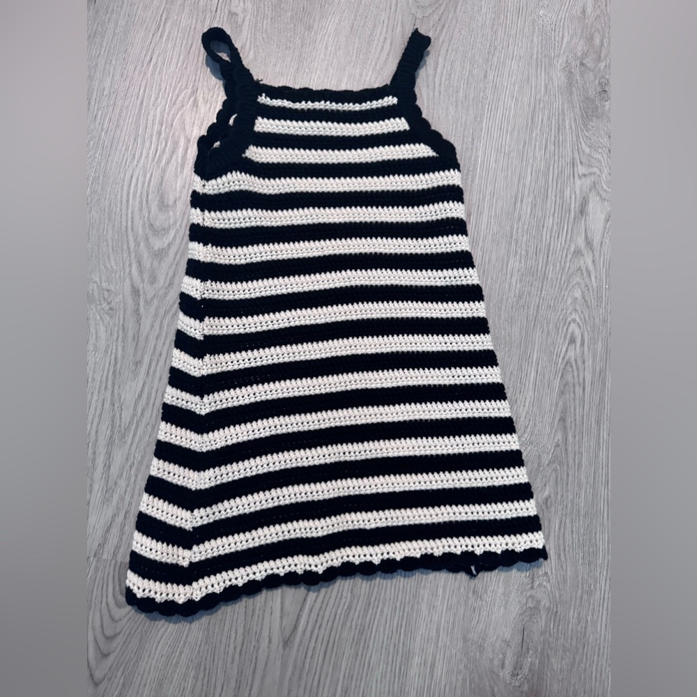 Zara Black and White Crochet Dress 4T
